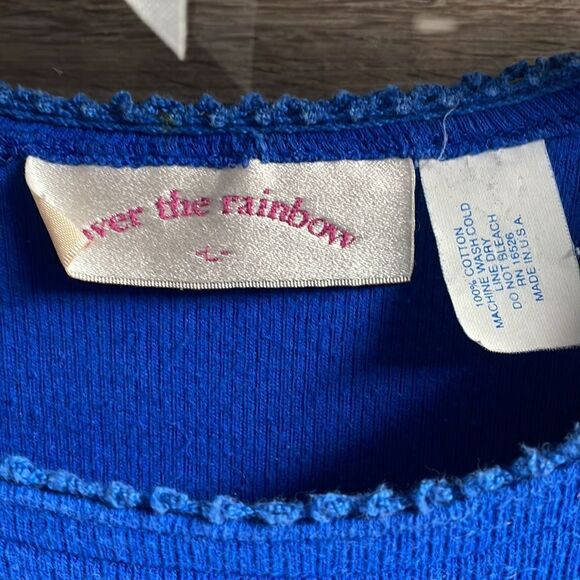 Over The Rainbow Maternity Top, Size Large, Blue - Picture 2 of 5